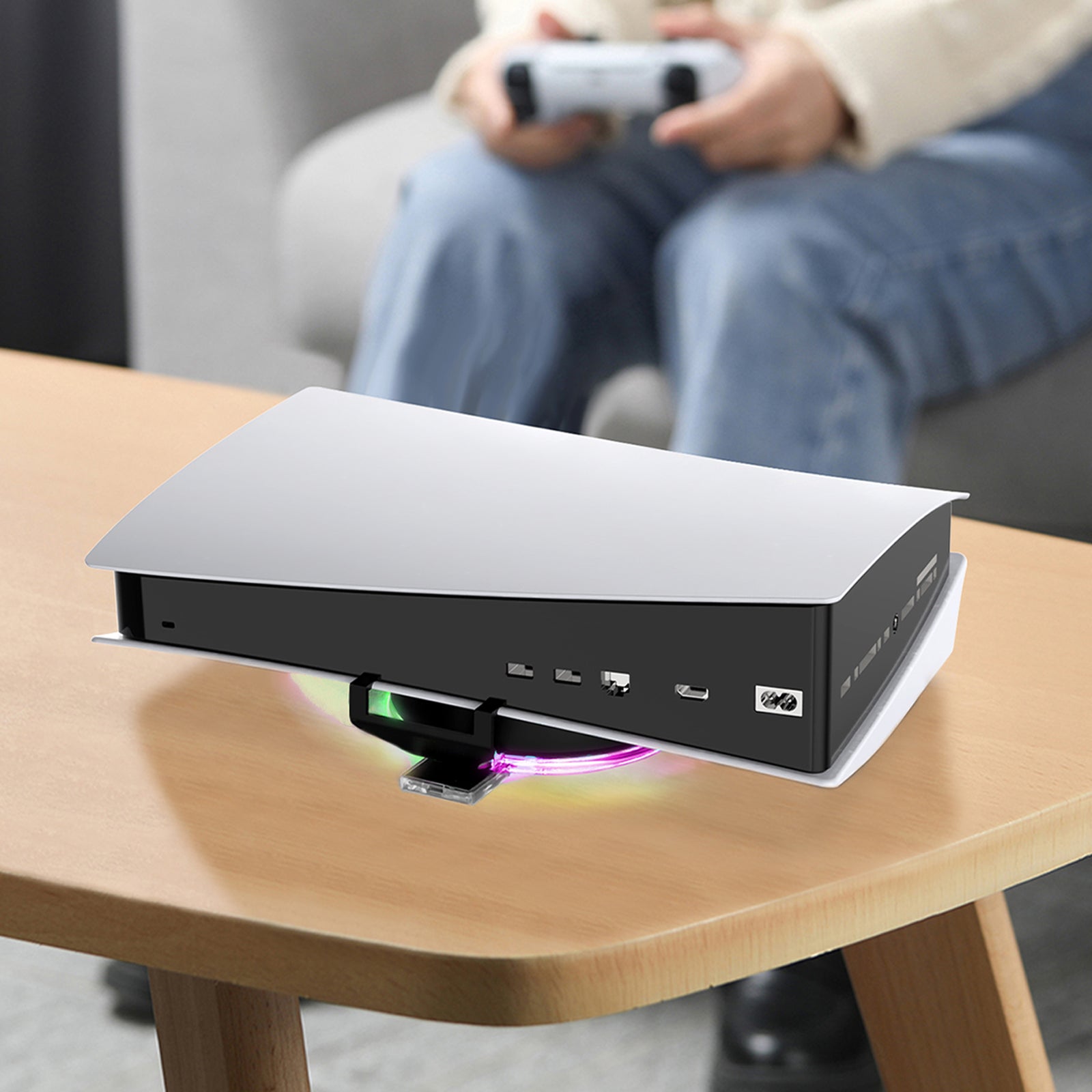 DSP-823 RGB LED Console Stand for PS5 Adjustable Console Base Stand for PlayStation 5 Console DSP-823 RGB LED Console Stand for PS5 Adjustable Console Base Stand for PlayStation 5 Console